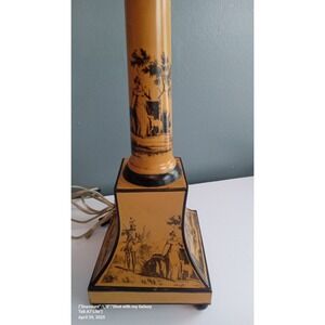 Vintage Tole Painted Table‎ Lamp Column Style Greek Revival Decor